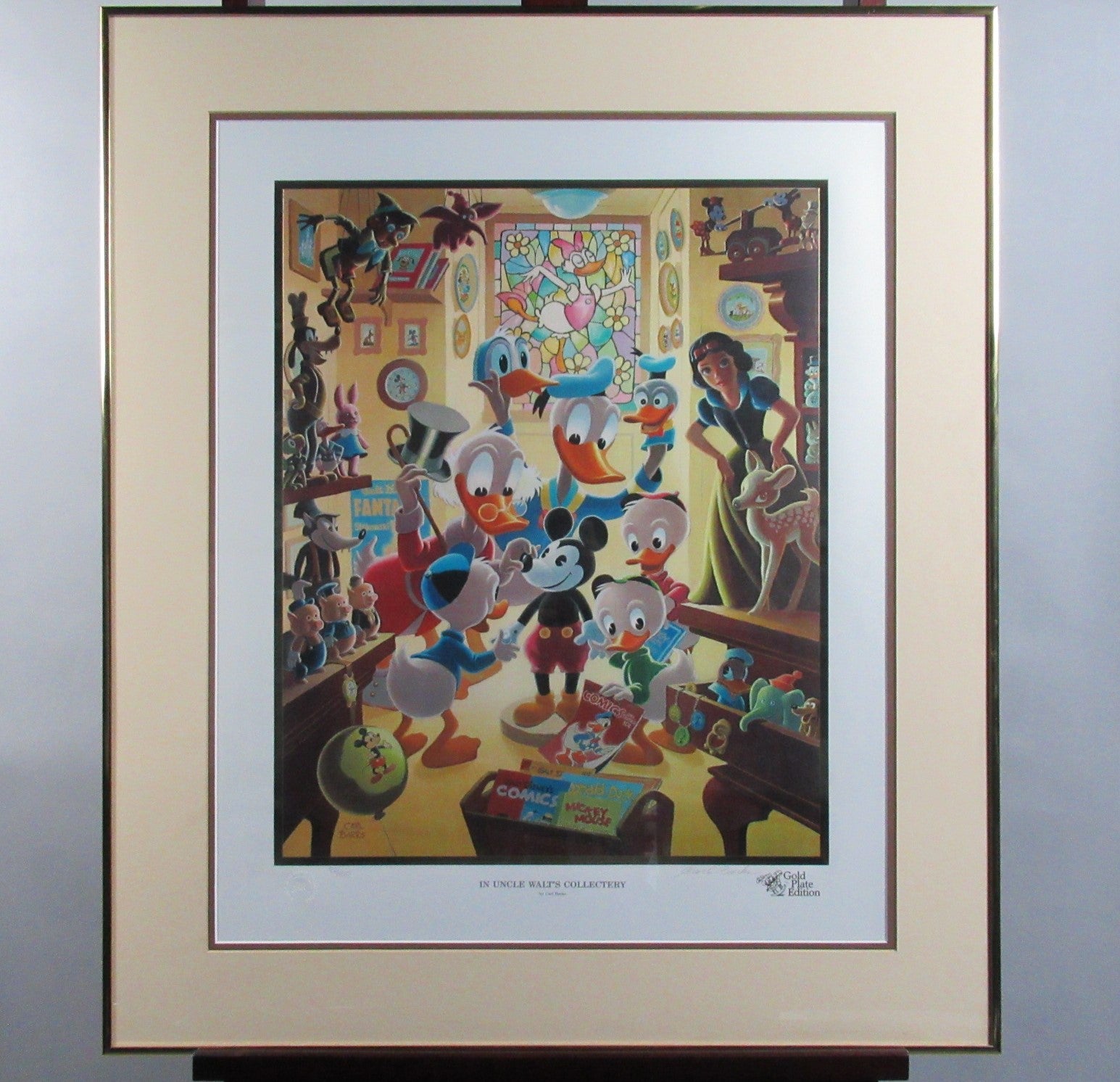 Donald Duck and Uncle Scrooge In Uncle Walt's Collectory Carl Barks Signed Gold Plate Edition